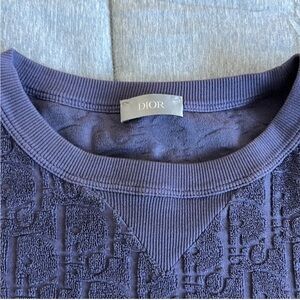 Dior Men's Textured Navy Crewneck Sweater
